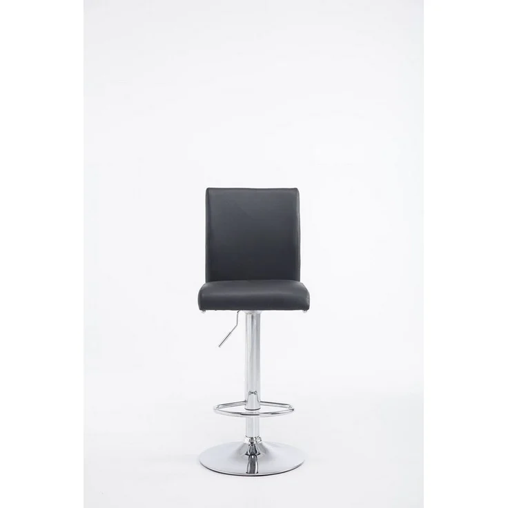 TPFLiving Barhocker höhenverstellbar (Set, 2 St, Barstuhl mit Rückenlehne- - Thekenhocker - Hocker für Küche), 360° drehbar - chromfarbener Stahl - Sitzfläche: Kunstleder Schwarz – Bild 2