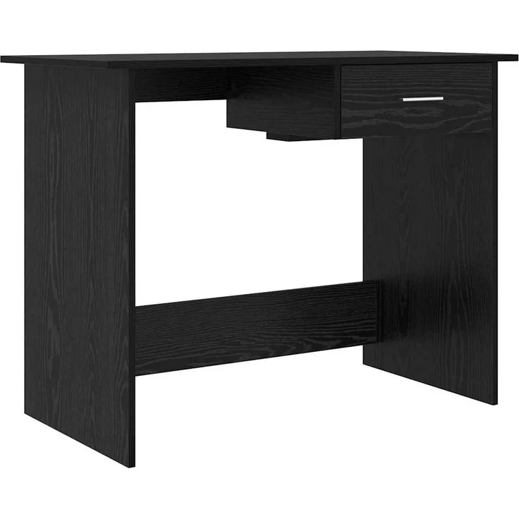 vidaXL Schreibtisch mit Speicher Schwarz Eichen-Optik 100 x 50 x 76 cm 875250 – Bild 1