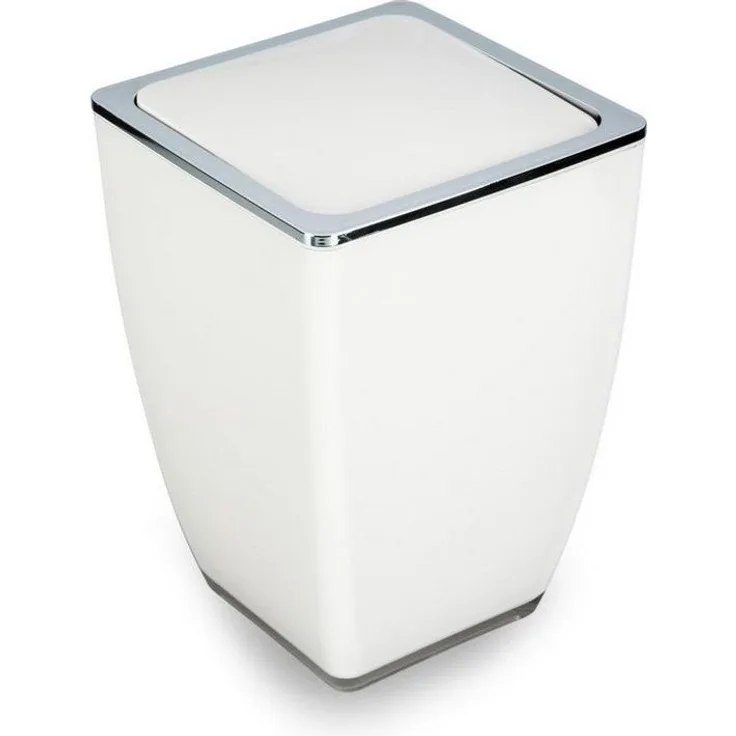 TrendLine Kosmetikeimer Cube 5l Weiß Mülleimer Schwingdeckeleimer Badmülleimer