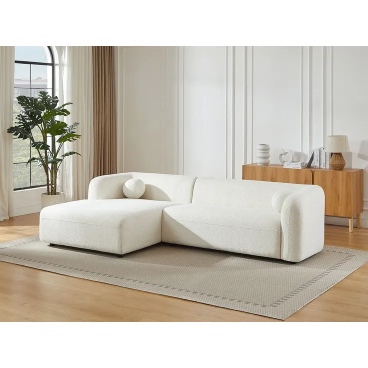 Vente-unique - OVOTAS Sofa Stoff Weiß - B 160 cm x H 70 cm x L 270 cm
