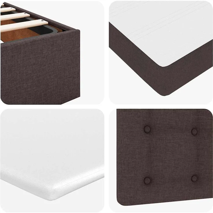 vidaXL Ottoman-Bett mit Matratze Dunkelbraun 100x200 cm Stoff 3311604 – Bild 10