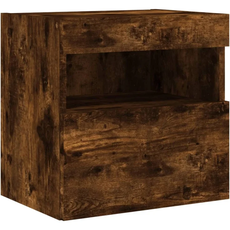 TV-Wandschrank, Fernsehschrank mit LED-Leuchten Räuchereiche 40x30x40 cm – Bild 3