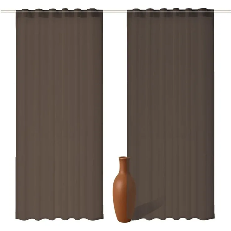 2er Set Schlaufenschal Voile, leichte Transparenz, braun, 300cm