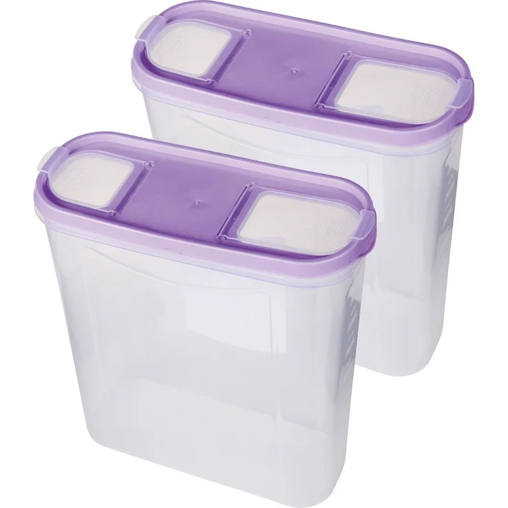 Vorratsdosen mit Deckel 4,5 Liter ( 2er Pack / Lila ), Luftdicht Schüttdose BPA frei, Vorratsbehälter Set - Frischhaltedosen Klappdeckel – Bild 1