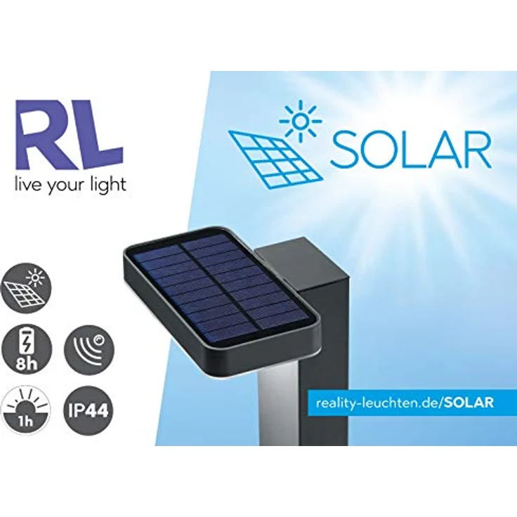 RL LIVE YOUR LIGHT Reality Leuchten LED Solar Außenwandleuchte Esquel R22261142, anthrazit, mit Bewegungsmelder und 4,5 Watt LED – Bild 4