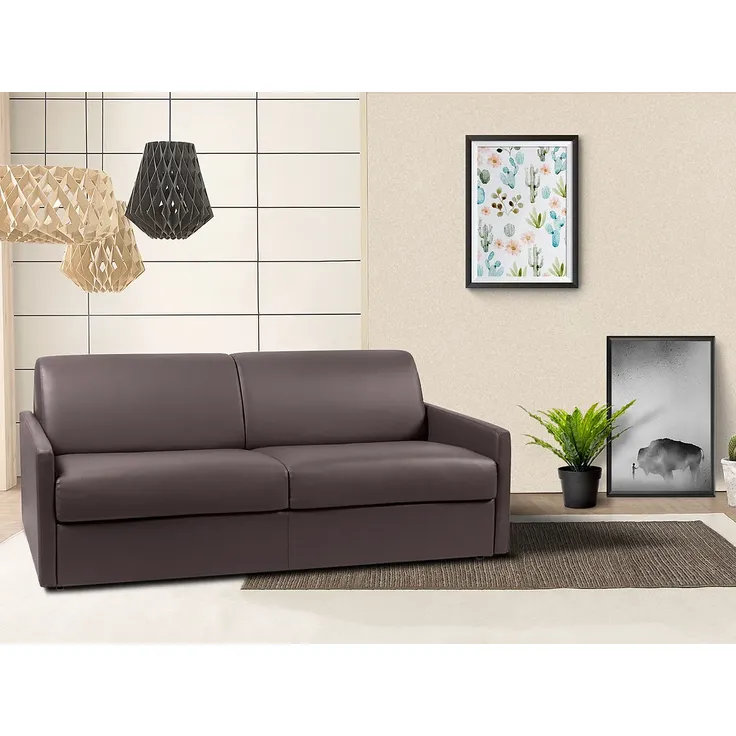 Schlafsofa 4-Sitzer CALIFE - Braun - Liegefläche: 160 cm - Matratzenhöhe: 14 cm