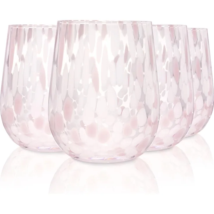 SÄNGER Trinkgläser Set Curacao 4 teilig - weiß/rosa