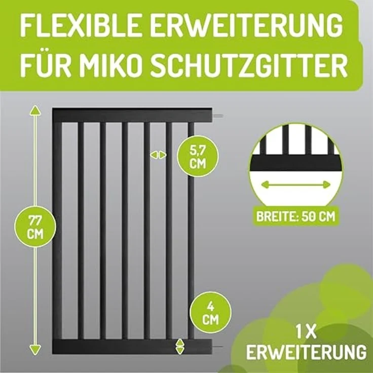 Schutzgitterverlängerungen Miko PEFC geprüftes Buchenholz von BOMI | Breite: 50 cm | Ansteckmodul aus Holz Buche| Links oder Rechts an das Klemmgitter angesteckt | Schnelle & Einfache Anbringung – Bild 2