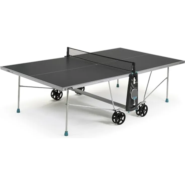 Cornilleau Outdoor Tischtennisplatte 100X, wetterfeste Klapptischplatte mit Push'n'Lock Mechanismus, schwarz