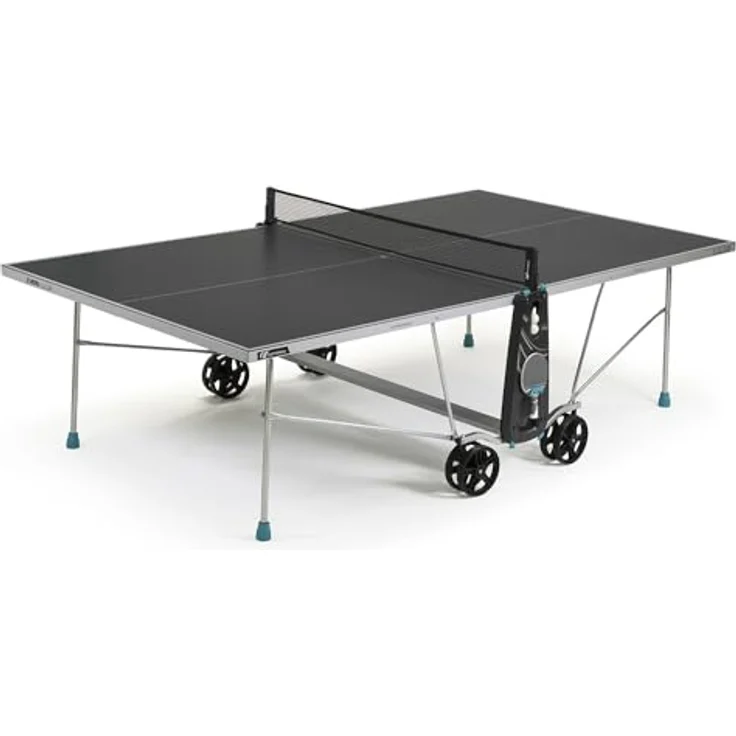 Cornilleau Outdoor Tischtennisplatte 100X, wetterfeste Klapptischplatte mit Push'n'Lock Mechanismus, schwarz – Bild 1