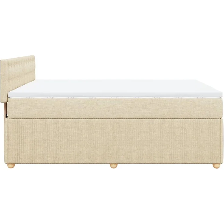 vidaXL Boxspringbett mit Matratze Creme 140x200 cm Stoff 3289798 – Bild 7