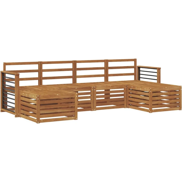 vidaXL Outdoor-Sofagarnitur 6 stk. 6-Sitzer Natur Massivholz Akazie 3375259 – Bild 2