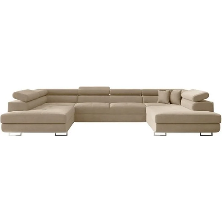 Wohnlandschaft Schlafsofa Sofa CARMELO in Stoff Nova Beige – Bild 4