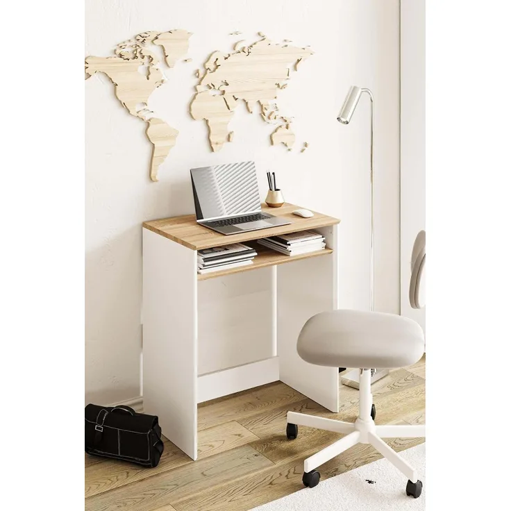 Skye Decor 'Zeyna - Sonomo Oak, White' Schreibtisch, Sonoma-Eiche / Weiß, 65 x 75 x 40 cm