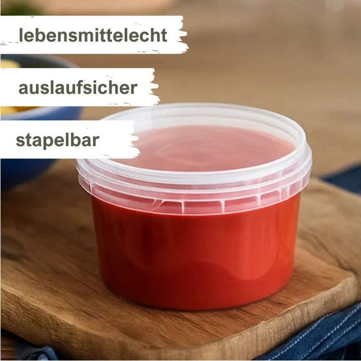 mikken Frischhaltedose Frischhaltebox 240 ml Gefrierdose Kunststoffdose Plastikdose, (Spar-Set, 10-tlg, Vorratsset), Heiß- & Kaltabfüllung, luftdicht, auslaufsicher – Bild 3