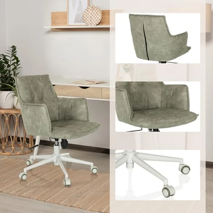 hjh LIVING Homeoffice Stuhl gepolstert SOLAO Life W Schreibtischstuhl Drehstuhl höhenverstellbar, Stoffbezug Grau – Bild 7