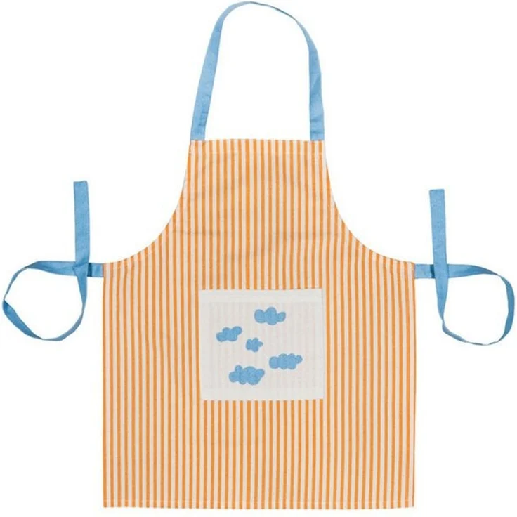 Tranquillo Kochschürze für Kinder VELOBLOOM 60x50cm Bio-Baumwolle Fronttasche mit Wolkenmotiv – Bild 2