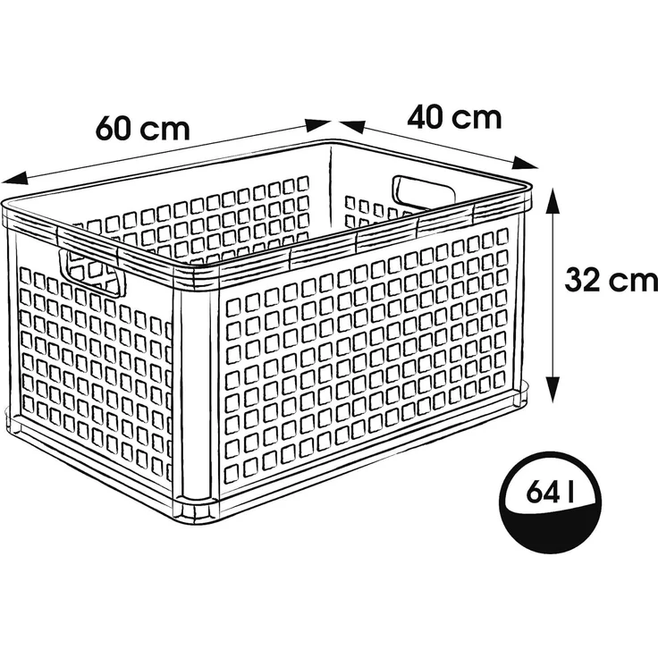 keeeper Transportkorb-Set 3-teilig, Stapelbar, Polypropylen, 3x64 l, Robert, Hellgrau – Bild 2