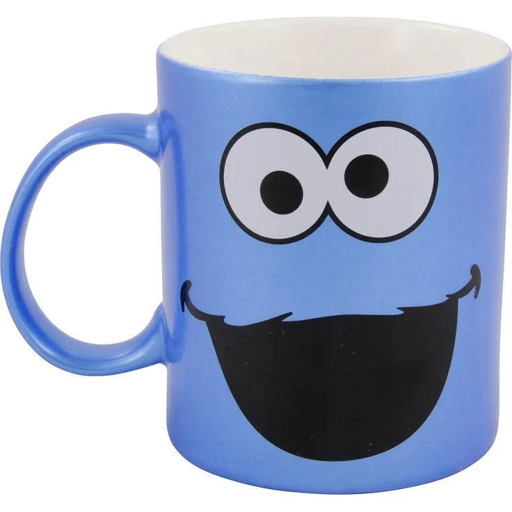 Sesamstraße 0122159 Kaffeetasse mit Metallic Effekt Krümelmonster, 300 ml, porzellan, weiß