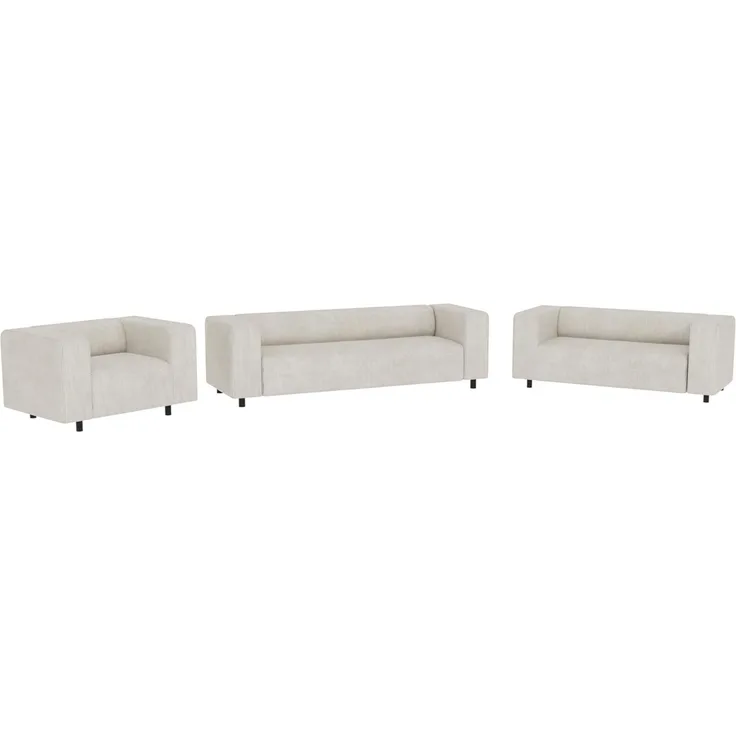 S-Style Möbel Polstergarnitur 3+2+1 Gustav aus Cord-Stoff mit bequemem Sitz, (1x 3-Sitzer-Sofa, 1x 2-Sitzer-Sofa, 1x Sessel)