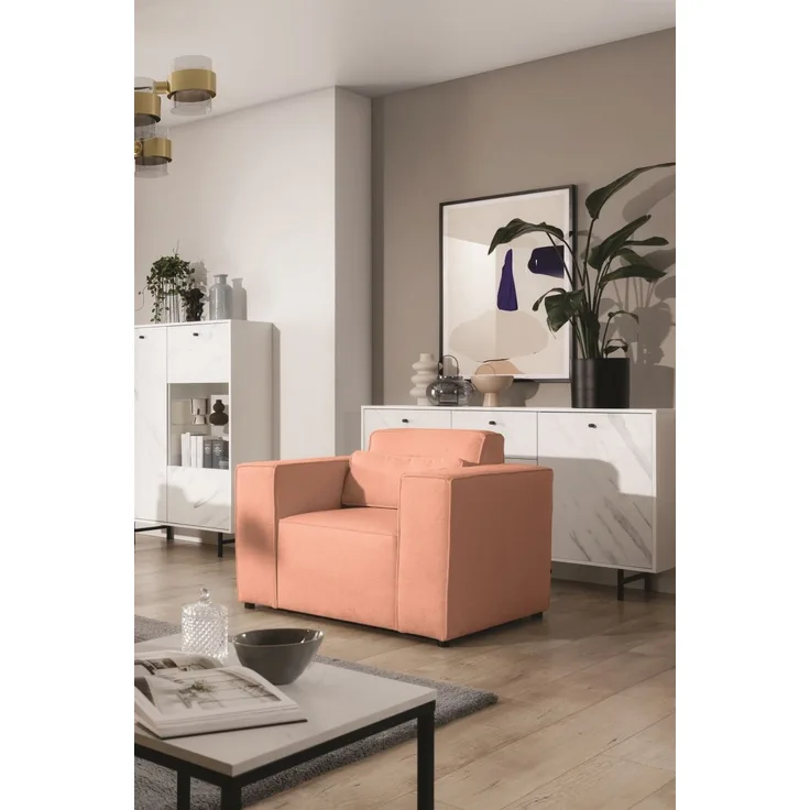 Sessel Designersessel WALDO in Stoff Brooklyn Coral