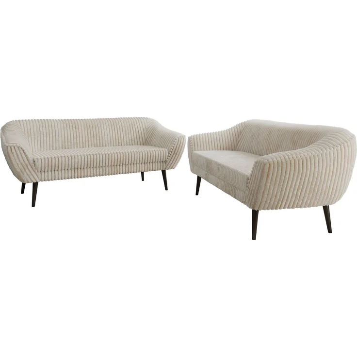 Wohnzimmerset Möbelset PIRS 3-3, Armlehnen, Wellenfederung, schwarze Füße, Dreisitzer Sofa, Polstermöbel Set - Hellgrau Velvet – Bild 7