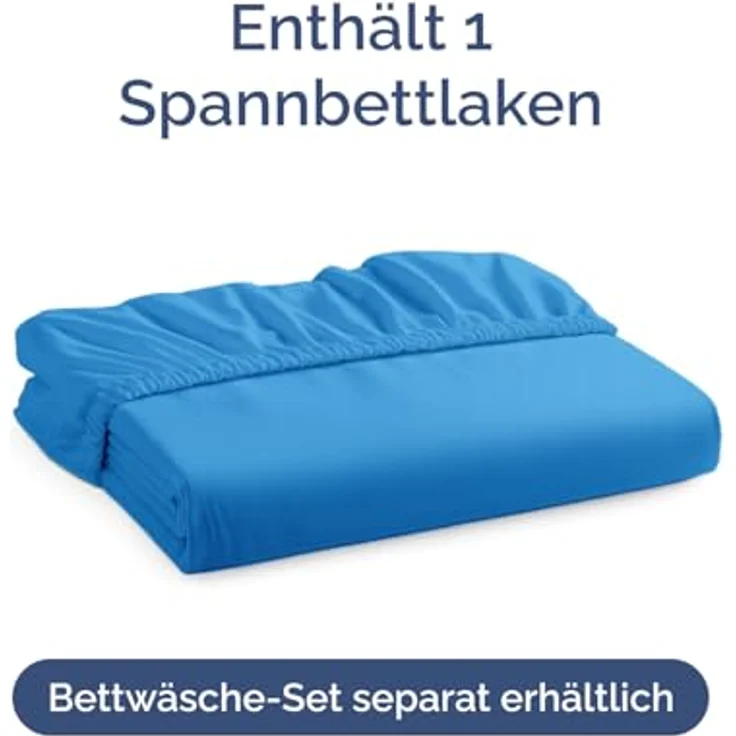 CGK Unlimited Spannbettlaken 120x190, Mikrofaser Spannbetttuch mit 40cm Ecktasche, farbecht und pflegeleicht, Königsblau – Bild 4