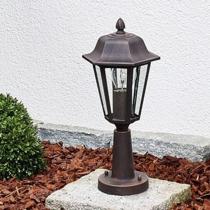 Lindby Außen-Stehlampe Lamina, Metall, Braun IP44, 1x15 W LED – Bild 3