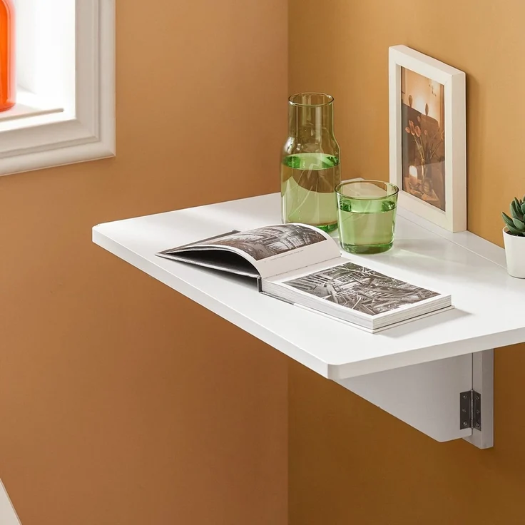 SoBuy FWT03-W Wandklapptisch, MDF, Lackiert, Weiß, 60 x 26 x 40 cm – Bild 5