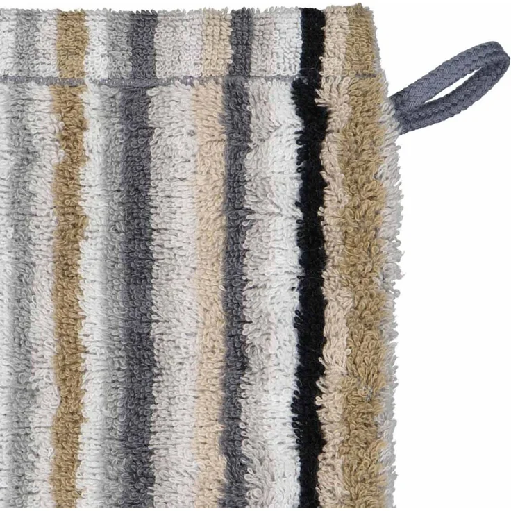 CAWÖ Waschhandschuh - C Life Style Stripes, Waschlappen, Walkfrottier Beige 16x22cm – Bild 2