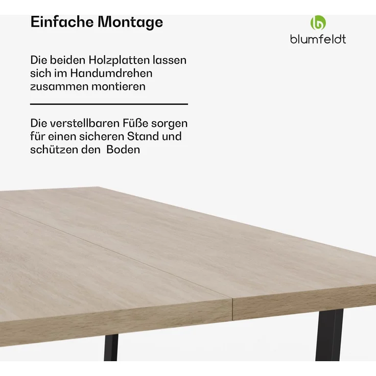 Blumfeldt Bearsdon Esstisch – Farbe Walnuss MDF-Tischplatte 180x90 cm, Schwarze Tischbeine aus Metall, Industrieller Loft-Stil, Hitze- und Kratzfest, Perfekt für Esszimmer und Küche – Bild 9