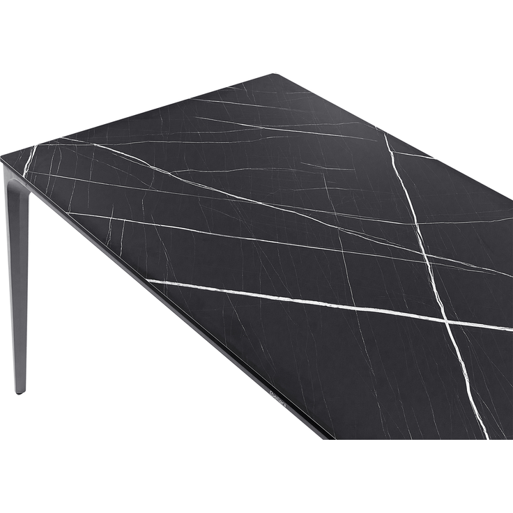 Gartentisch SOVARETO 180 cm 90 cm Marmor Optik Schwarzer Marmor – Bild 6