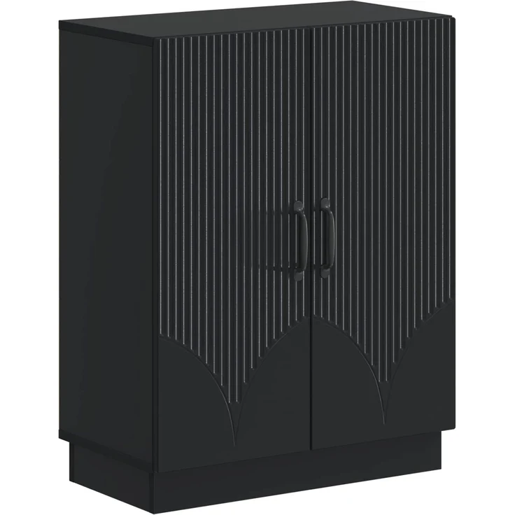 vidaXL 3-teiliges Badezimmer-Schranksystem HOORN Schwarz Holzwerkstoff 3417469 – Bild 3