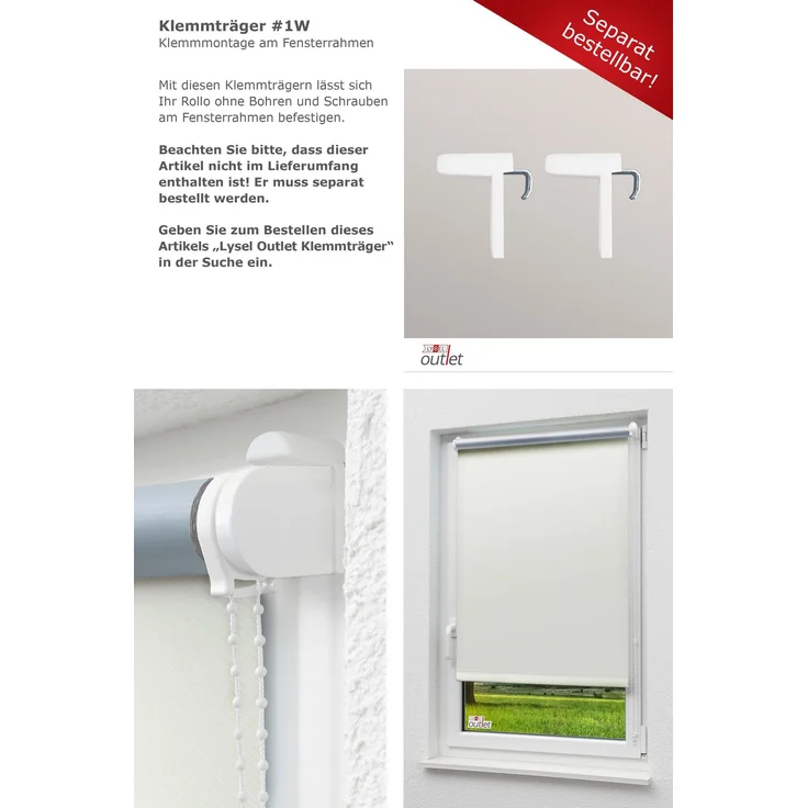 Lysel Outlet - Verdunkelungsrollo Thermo Streifen Weiß, (B x H) 82cm x 175cm in weiß/weiß – Bild 8
