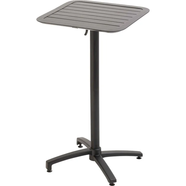 Oviala Hochtisch, Metall Schwarz, 60x60 cm, Höhe 108 cm, UV-beständig, robust für Innen- und Außenbereich