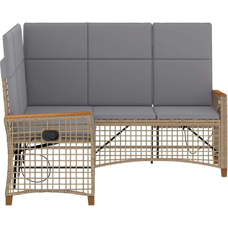 vidaXL Garten Liegesofa Set Beige und Hellgrau 164 x 164 x 112 cm 42026825 – Bild 6