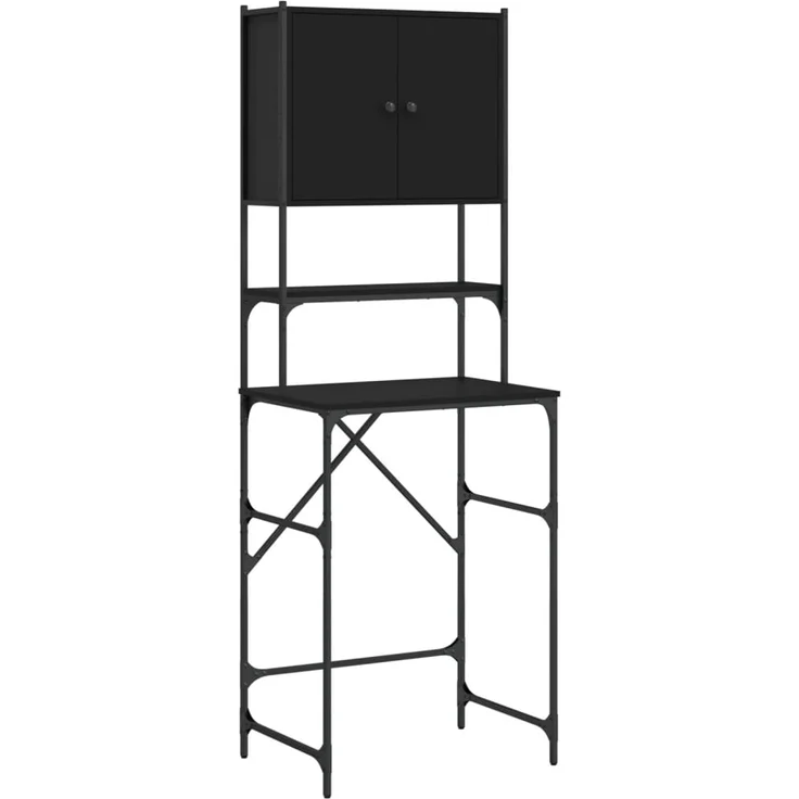 vidaXL Waschmaschinenschrank Schwarz 68x48,5x194 cm 838973 – Bild 1