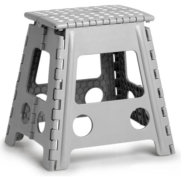 ZELLER Klapphocker 13036 aus Kunststoff, grau / Tritt / Klappstiege