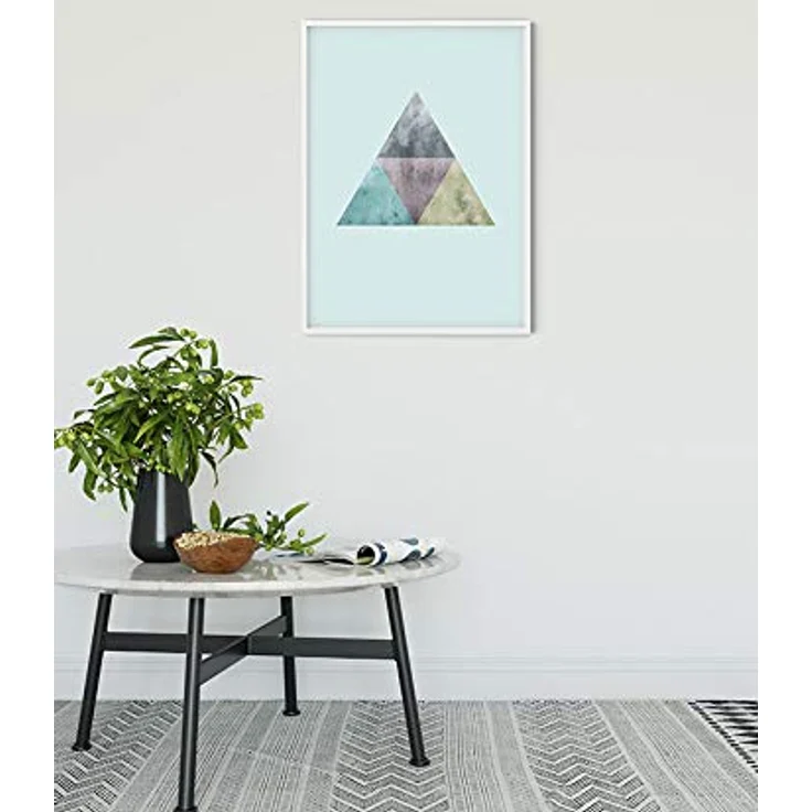 Komar Wandbild Triangles Top Blue, geometrisches Poster, 30 x 40 cm, Bild für Wohnzimmer und Schlafzimmer, ohne Rahmen, Premium-Qualität, fotorealistischer Druck, MADE IN GERMANY – Bild 2