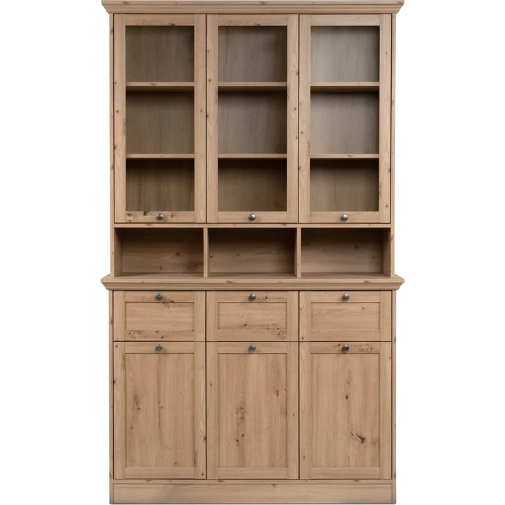 Buffet >Timber< Landhaus, 6 Türen, 3 Schubladen, in Glas / Artisan Eiche Dekor - 120x200x40cm (BxHxT) – Bild 4