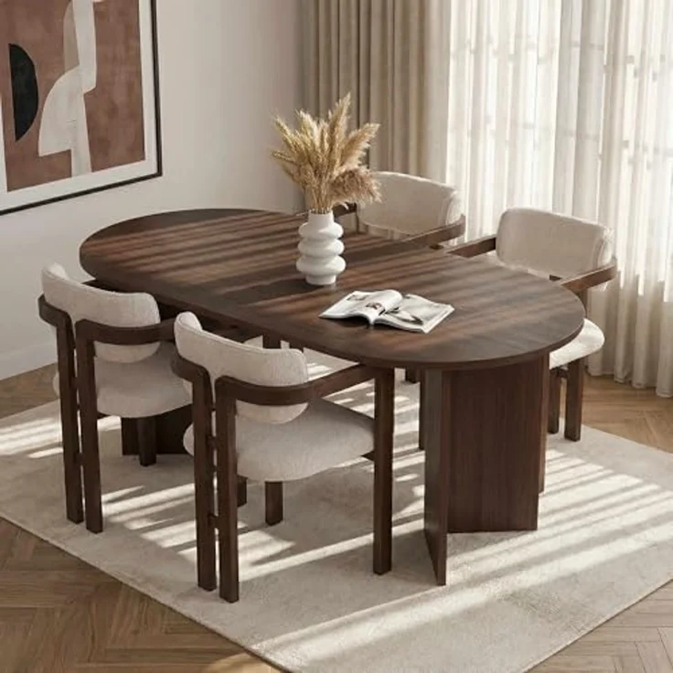 Skye Decor Essgruppe Sablin Boho Set, (Set, 7-tlg, 1 Tish, 6 Stühle), bestehend aus 6 Stühl und 1 Tish Modernes Esszimmer Set – Bild 2