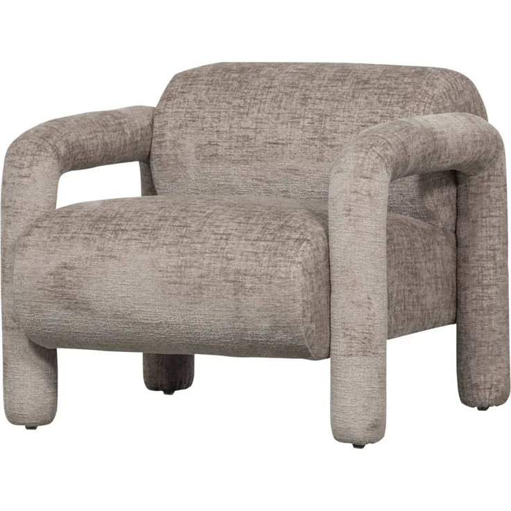 Sessel Lenny aus Samt, Sand