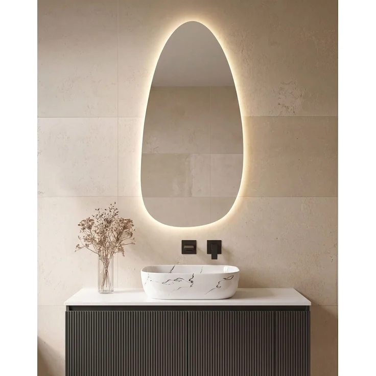 LED-Badezimmer-Spiegel ROYER 60 cm 130 cm Silber – Bild 3