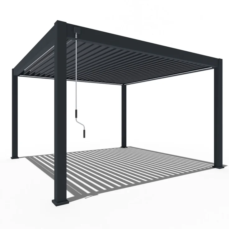 Weide Deluxe Plus | Pergola Voll Aluminium freistehend | 4 x 4 M | Lamellendach anthrazit – Bild 1