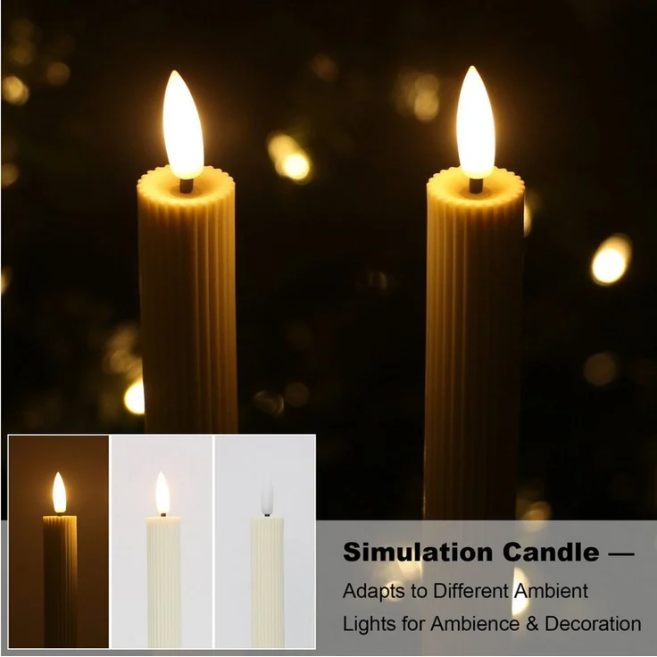 OZAVO LED-Kerze LED Stabkerzen mit Timer und Fernbedienung,Warmweiß, Helligkeit einstellbar, 2 Modi, für Weihnachtsdeko, Zimmer Deko, Hochzeit und Party – Bild 3