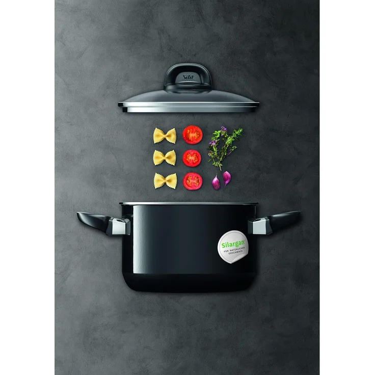 Silit Modesto Line Topfset Induktion 4-teilig, Kochtopf Set mit Glasdeckel, Silargan Funktionskeramik, Induktions Töpfe Set nickelfrei, schwarz – Bild 3