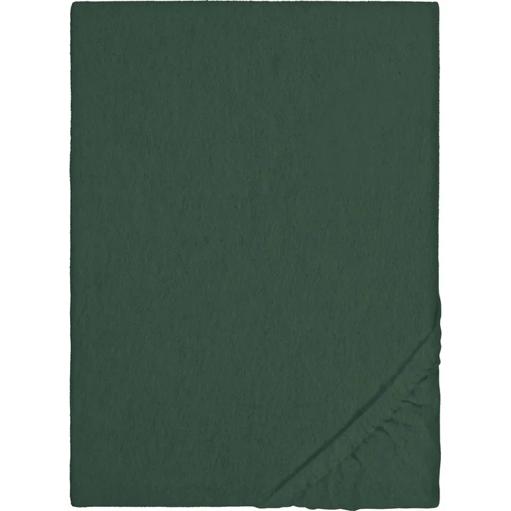 biberna Melange-Flanell Spannbetttuch 0841380 MELANGE UNI, dunkelgrün, 1x 140x200 cm - 160x200 cm