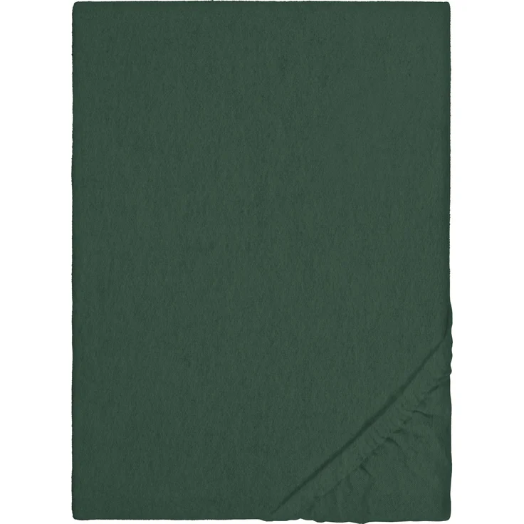 biberna Melange-Flanell Spannbetttuch 0841380 MELANGE UNI, dunkelgrün, 1x 140x200 cm - 160x200 cm – Bild 1