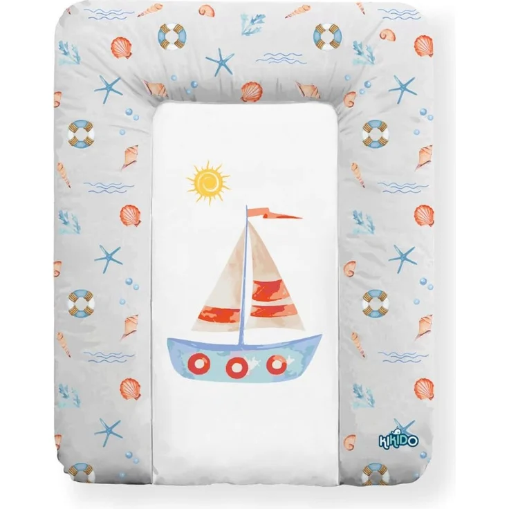 Kikido weiche Wickelauflage 50x70 cm - Baby Wickelunterlage - Wickeltischauflage für Junge und Mädchen - Wasserdicht, abwaschbar und pflegeleicht - Oeko-Tex Standard 100 - Boot