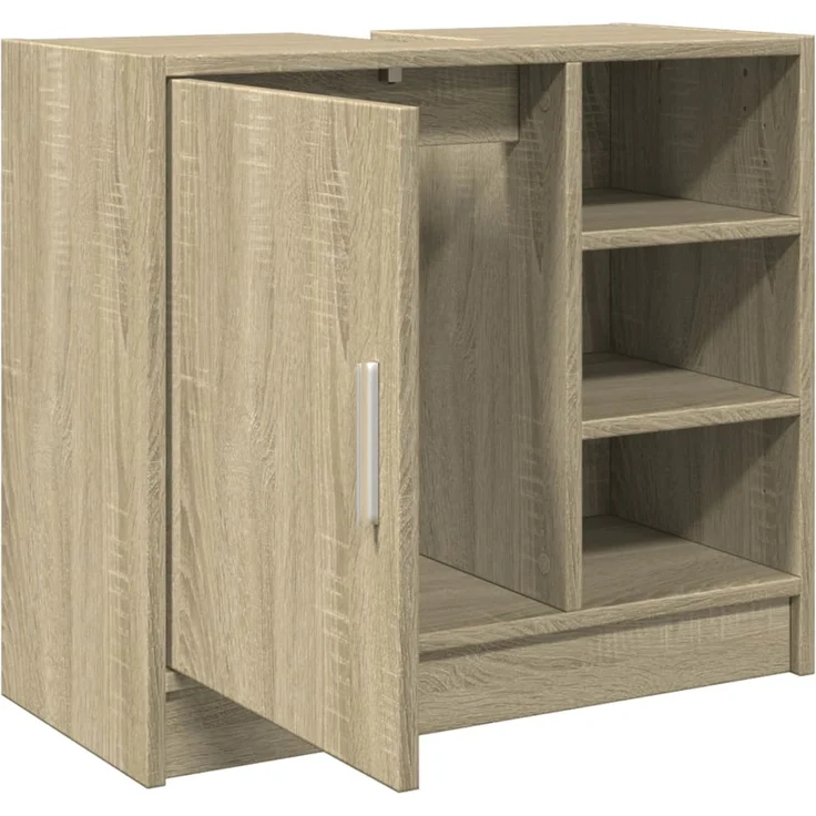 Waschbeckenunterschrank, Badschrank, Unterschrank Sonoma-Eiche 63x29x55 cm Holzwerkstoff j352p – Bild 5